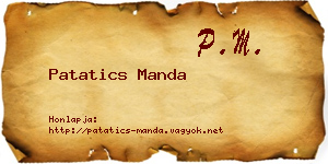 Patatics Manda névjegykártya